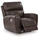 Side Step Smoke Leather Zero Gravity Power Recliner with USB Charging