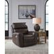Side Step Smoke Leather Zero Gravity Power Recliner with USB Charging
