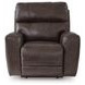 Side Step Smoke Leather Zero Gravity Power Recliner with USB Charging