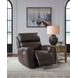 Side Step Smoke Leather Zero Gravity Power Recliner with USB Charging