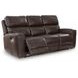 Side Step Smoke Leather Power Reclining Living Room Set