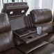 Side Step Smoke Leather 90" Zero Gravity Power Reclining Sofa with USB Charging and LED