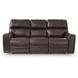 Side Step Smoke Leather Power Reclining Living Room Set