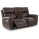 Side Step Smoke Leather Power Reclining Living Room Set