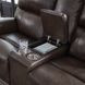 Side Step Smoke Leather 79" Zero Gravity Power Reclining Loveseat with USB Charging