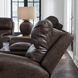 Side Step Smoke Leather 79" Zero Gravity Power Reclining Loveseat with USB Charging