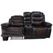 Nikko Brown Power Reclining 74" Console Loveseat Power Footrest