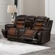 Nikko Brown Power Reclining 74" Console Loveseat Power Footrest
