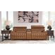 Temmpton Chocolate Leather Modular Console Loveseat