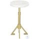 Maurice White And Gold Side Table