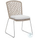 Carmel Hazelnut Outdoor Side Chair with Seat Pad Set of 2