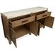 Foxrun Hollow Sierra Brown and White 4 Door Marble Top Sideboard