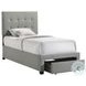 Kaycee Rhyan Smoke Fabric Twin Upholstered Bed