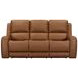 Belmont Lyric Caramel Leather 89" Zero Gravity Power Reclining Sofa with USB Charging