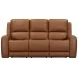 Belmont Lyric Caramel Leather 89" Zero Gravity Power Reclining Sofa with USB Charging