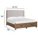 Plum Creek Sierra Brown and Elite Dove Queen Upholstered Storage Panel Bed