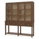 Harbor Drift Worn Saddle 4 Glass Door Display Cabinet with LED