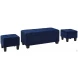 Everett Blue 3 Piece Storage Ottoman