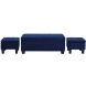 Everett Blue 3 Piece Storage Ottoman