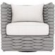 Wailea Nordic White and Gray Performance Fabric Outdoor Swivel Chair