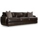 Cameron Black Leather 97" Sofa with Pillow