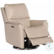 Gala Beige Leather Zero Gravity Swivel Power Recliner With Power Headrest And Lumbar