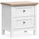 Windmill Harbour White Whisp and Sand 2 Drawer Nightstand with USB Charging