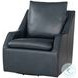 Asterwyn Steamboat Marine Leather Swivel Accent Chair