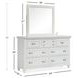 Harborwick White Dove 7 Drawer Dresser with Rectangular Mirror