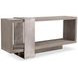 Linea Cerused Greige And Textured Graphite Metal Console Table
