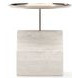 Overlap Travertine and Whisper of Gold Sectional Accent Table
