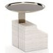 Overlap Travertine and Whisper of Gold Sectional Accent Table