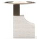 Overlap Travertine and Whisper of Gold Sectional Accent Table