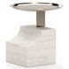 Overlap Travertine and Whisper of Gold Sectional Accent Table