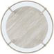 Wanda Beige Round Glass Top Coffee Table with Casters