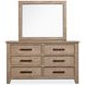 Claremont Smokey Taupe 6 Drawer Dresser with Rectangular Mirror