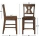 Auburn Dark Brown 24" Slat Back Counter Height Stool Set of 2