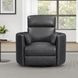 Radius Vintage Slate Leather Swivel Glider Power Recliner with USB Charging