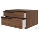 Carter Walnut 2 Drawer Left Nightstand
