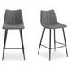 Alibi Dark Gray Performance Fabric Upholstered Counter Height Stool Set of 2