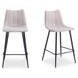 Alibi Beige Performance Fabric Upholstered Counter Height Stool Set of 2