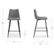 Alibi Dark Gray Performance Fabric Upholstered Bar Stool Set of 2