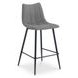 Alibi Dark Gray Performance Fabric Upholstered Bar Stool Set of 2
