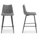 Alibi Dark Gray Performance Fabric Upholstered Bar Stool Set of 2
