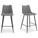 Alibi Dark Gray Performance Fabric Upholstered Bar Stool Set of 2