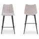 Alibi Beige Performance Fabric Upholstered Bar Stool Set of 2