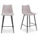 Alibi Beige Performance Fabric Upholstered Bar Stool Set of 2