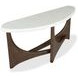 Elowen Vale Turkish Coffee and White Demilune Marble Top Sofa Table