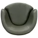 Barolo Lyric Sage Leather Upholstered Swivel Club Chair