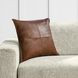 Soco Leather Kona Brown 22 x 22" Accent Pillow